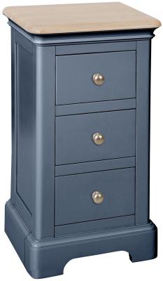 Cromwell Neptune Blue Painted 3 Drawer Compact Bedside Cabinet