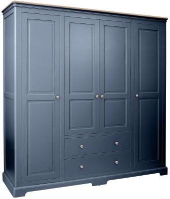 Cromwell Neptune Blue Painted 4 Door Combi Wardrobe