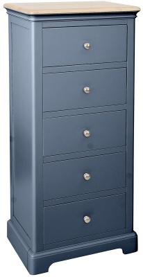 Cromwell Neptune Blue Painted 5 Drawer Wellington Chest