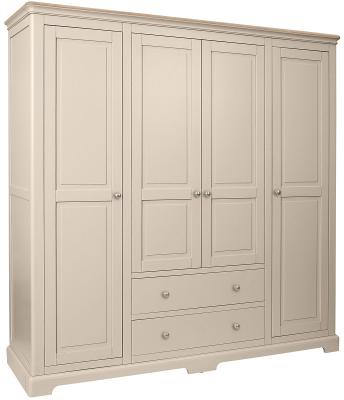 Cromwell Old Lace Painted 4 Door Combi Wardrobe