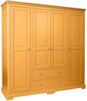 Cromwell Orange Mustard Painted 4 Door Combi Wardrobe