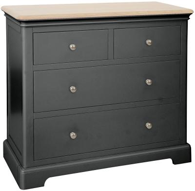 Product photograph of Cromwell Raven Black Painted 2 2 Drawer Chest from Choice Furniture Superstore