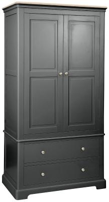 Cromwell Raven Black Painted 2 Door Combi Wardrobe