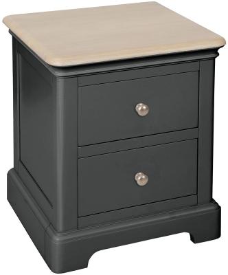 Product photograph of Cromwell Raven Black Painted 2 Drawer Bedside Cabinet from Choice Furniture Superstore