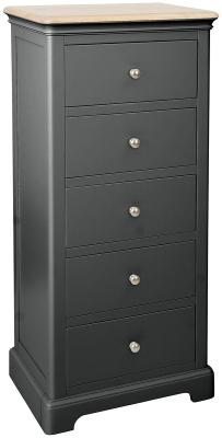 Product photograph of Cromwell Raven Black Painted 5 Drawer Wellington Chest from Choice Furniture Superstore