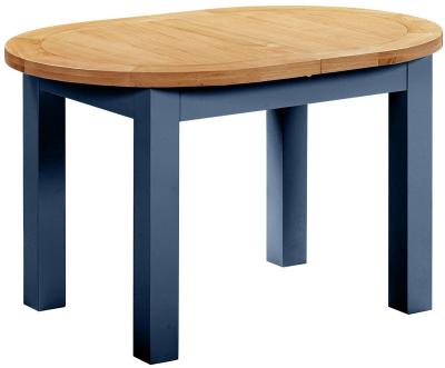 Lundy Electric Blue Painted 4 To 6 Seater Oval Extending Dining Table