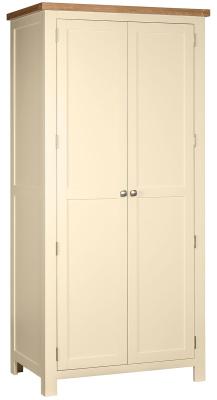 Product photograph of Lundy Ivory Painted 2 Door Wardrobe from Choice Furniture Superstore