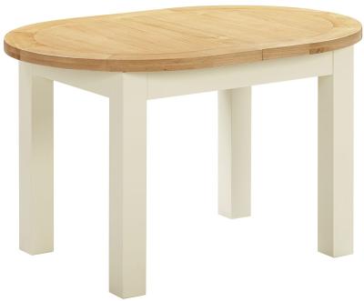 Lundy Ivory Painted 4 To 6 Seater Oval Extending Dining Table