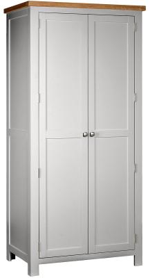 Product photograph of Lundy Moon Grey Painted 2 Door Wardrobe from Choice Furniture Superstore