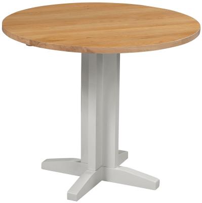 Lundy Moon Grey Painted 2 Seater Round Drop Leaf Dining Table