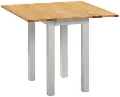 Product photograph of Lundy Moon Grey Painted 2 Seater Square Drop-leaf Dining Table from Choice Furniture Superstore