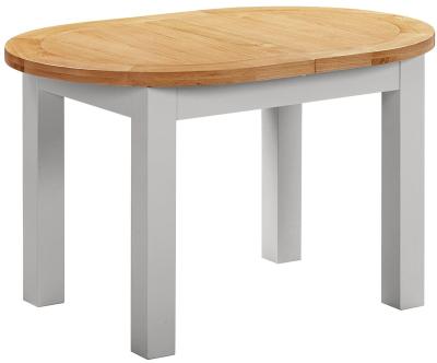 Lundy Moon Grey Painted 4 To 6 Seater Oval Extending Dining Table