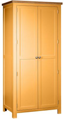 Product photograph of Lundy Orange Mustard Painted 2 Door Wardrobe from Choice Furniture Superstore