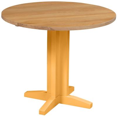 Lundy Orange Mustard Painted 2 Seater Round Drop Leaf Dining Table