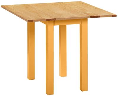 Product photograph of Lundy Orange Mustard Painted 2 Seater Square Drop-leaf Dining Table from Choice Furniture Superstore