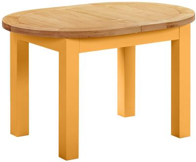 Lundy Orange Mustard Painted 4 To 6 Seater Oval Extending Dining Table