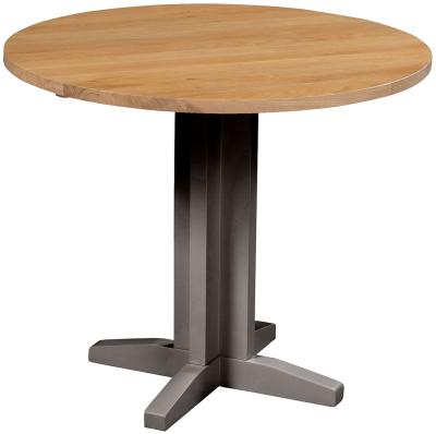 Product photograph of Lundy Warm Grey Painted 2 Seater Round Drop Leaf Dining Table from Choice Furniture Superstore