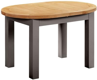 Lundy Warm Grey Painted 4 To 6 Seater Oval Extending Dining Table