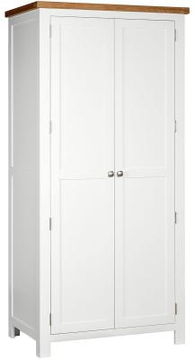 Product photograph of Lundy White Painted 2 Door Wardrobe from Choice Furniture Superstore