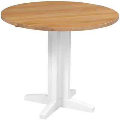 Lundy White Painted 2 Seater Round Drop Leaf Dining Table