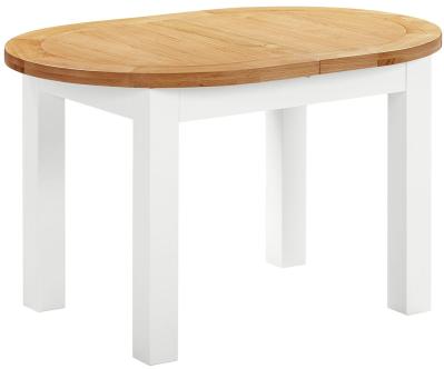 Lundy White Painted 4 To 6 Seater Oval Extending Dining Table