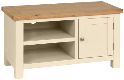 Product photograph of Lundy Ivory Painted 90cm Tv Unit from Choice Furniture Superstore