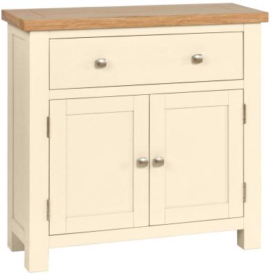 Product photograph of Lundy Ivory Painted 2 Door Compact Sideboard from Choice Furniture Superstore