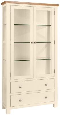 Product photograph of Lundy Ivory Painted 2 Door Display Cabinet from Choice Furniture Superstore