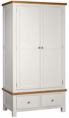 Lundy Grey Mist Painted 2 Door Combi Wardrobe