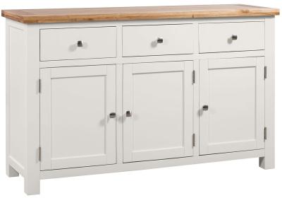 Lundy Grey Mist Painted 3 Door Large Sideboard