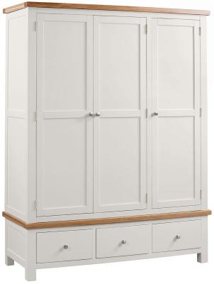 Lundy Grey Mist Painted 3 Door Triple Wardrobe