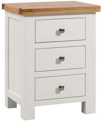 Lundy Grey Mist Painted 3 Drawer Bedside Cabinet