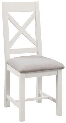 Lundy Grey Mist Painted Crossback Dining Chair Sold In Pairs