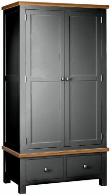 Lundy Raven Black Painted 2 Door Combi Wardrobe