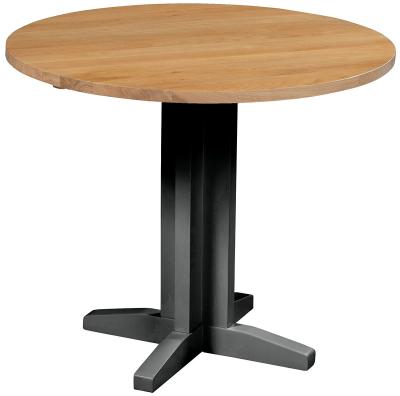 Lundy Raven Black Painted 2 Seater Round Drop Leaf Dining Table