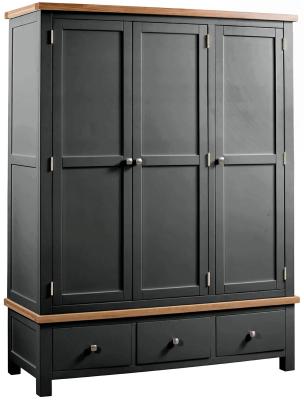 Lundy Raven Black Painted 3 Door Triple Wardrobe