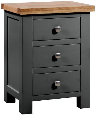 Lundy Raven Black Painted 3 Drawer Bedside Cabinet