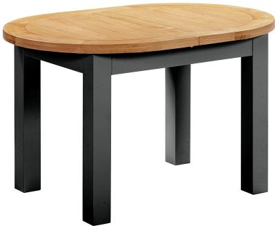 Lundy Raven Black Painted 4 To 6 Seater Oval Extending Dining Table