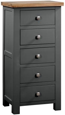 Lundy Raven Black Painted 5 Drawer Tall Chest