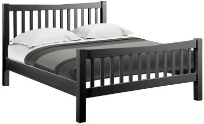 Product photograph of Lundy Raven Black Painted Bed - Comes In 4ft 6in Double And 5ft King Size Options from Choice Furniture Superstore