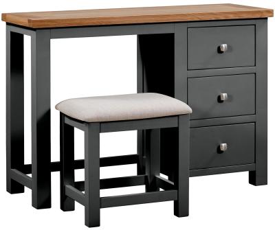 Lundy Raven Black Painted Dressing Table And Stool