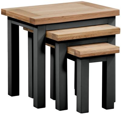 Lundy Raven Black Painted Nest Of 3 Tables