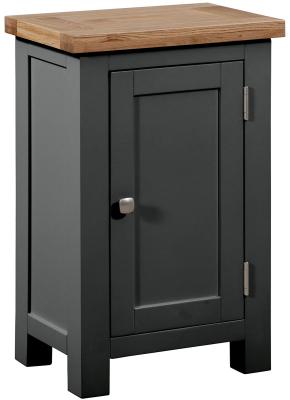 Product photograph of Lundy Raven Black Painted 1 Door Small Cabinet from Choice Furniture Superstore