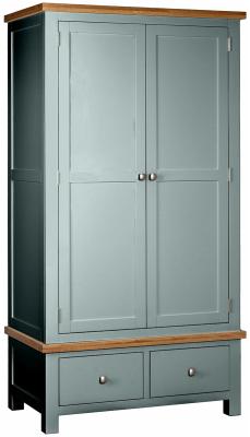 Lundy Blue Lagoon Painted 2 Door Combi Wardrobe