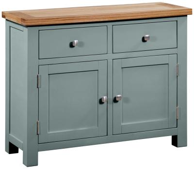 Product photograph of Lundy Blue Lagoon Painted 2 Door Small Sideboard from Choice Furniture Superstore