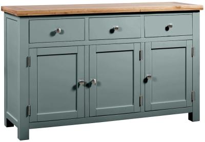 Lundy Blue Lagoon Painted 3 Door Large Sideboard