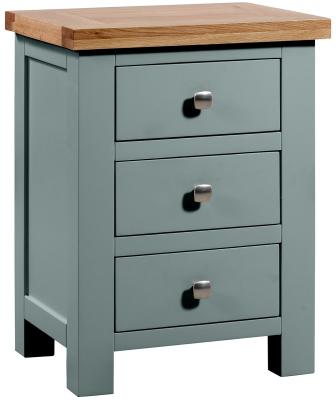 Lundy Blue Lagoon Painted 3 Drawer Bedside Cabinet