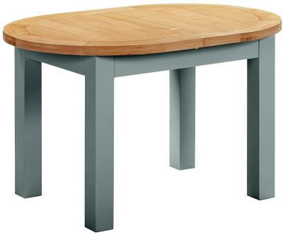 Lundy Blue Lagoon Painted 4 To 6 Seater Oval Extending Dining Table