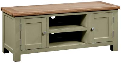 Lundy Fern Green Painted 120cm Large Tv Unit