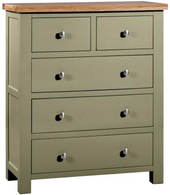 Product photograph of Lundy Fern Green Painted 2 3 Drawer Chest from Choice Furniture Superstore